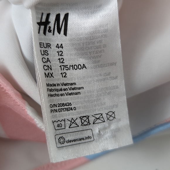 H & M stripe swim suit sz 12 NEW - Picture 8 of 9